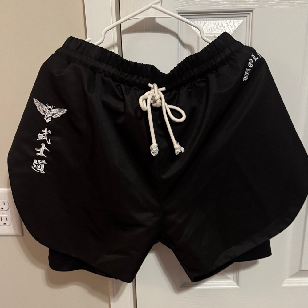 Darc Sport Black Athletic Shorts with White Accents